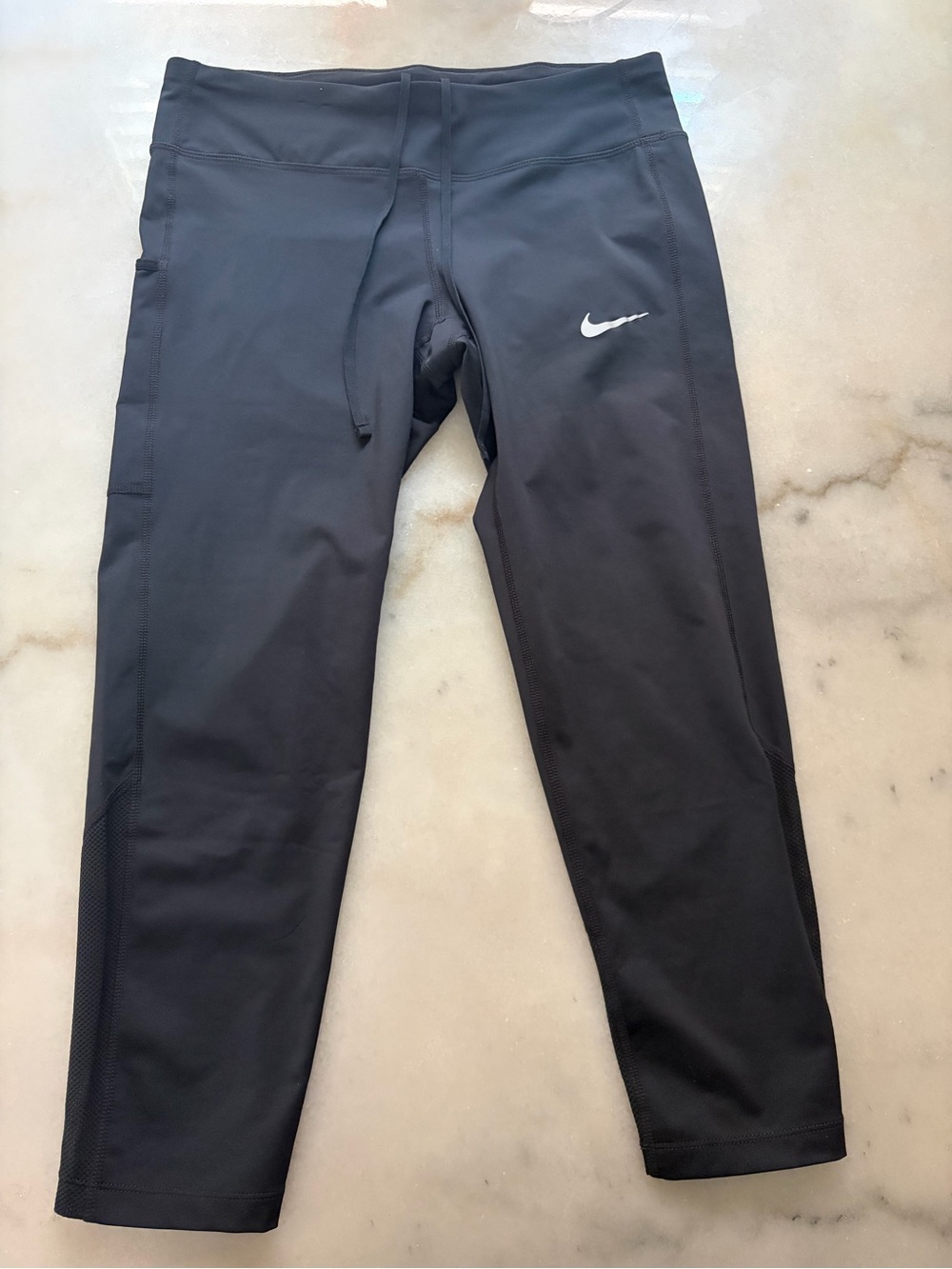 Nike Black Women's Leggings with White Swoosh
